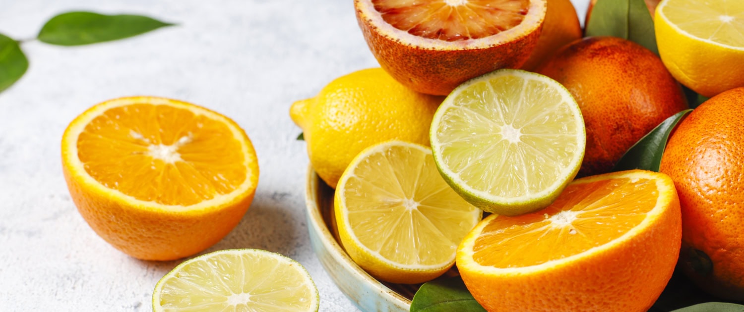 Citrus background with assorted fresh-citrus fruits,lemon,orange