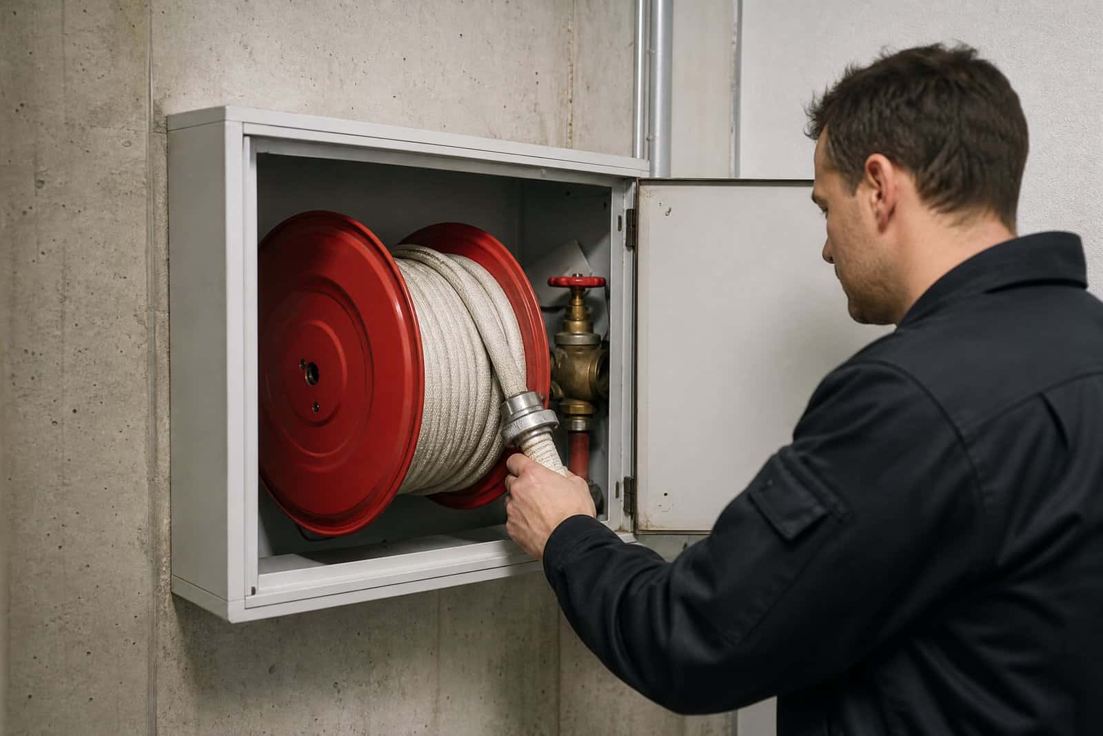 Kontrola hadicového zariadenia a výzbroje nástenného hydrantu v technickej prevádzke
